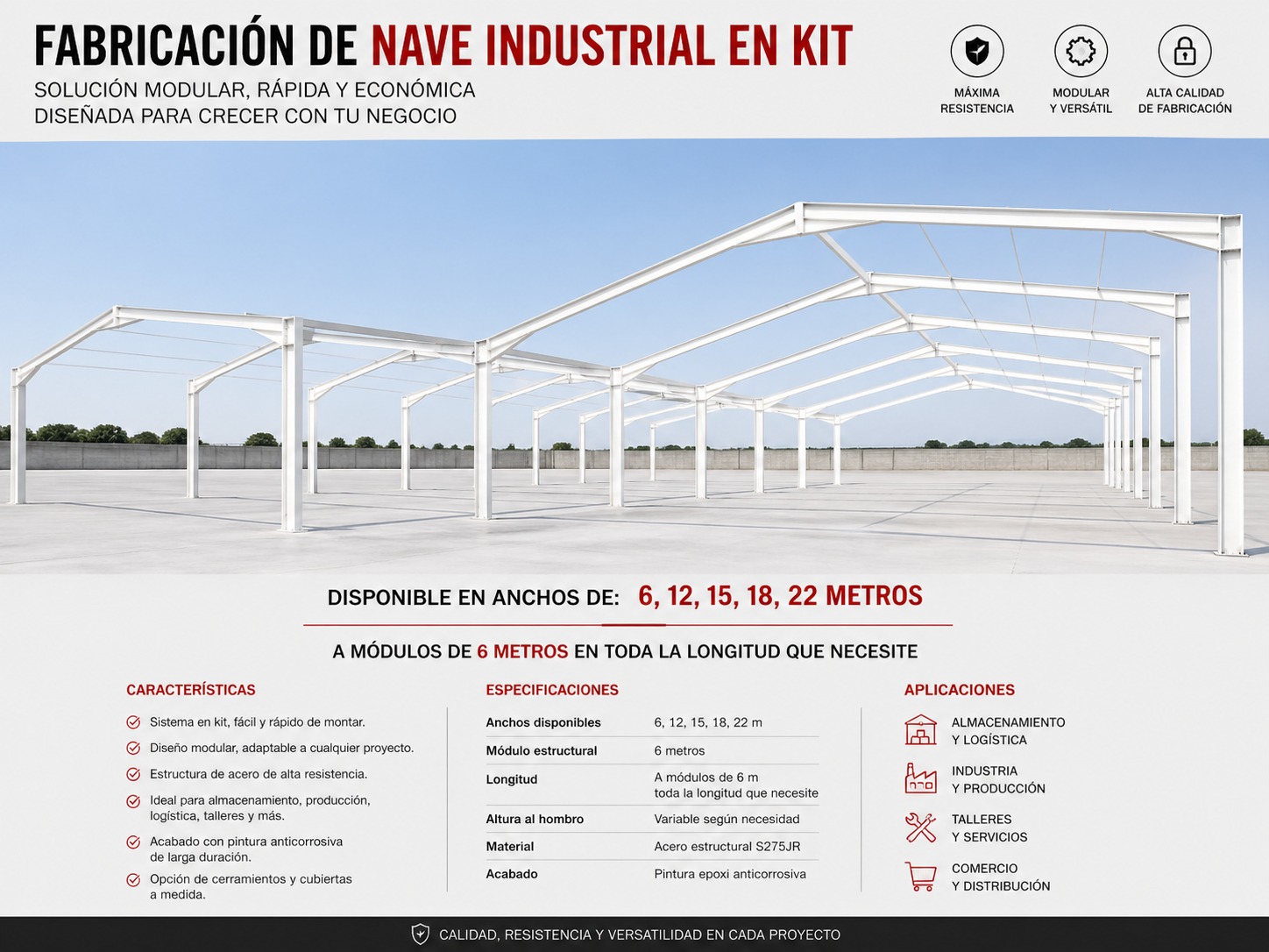 Nave en Kit ficha técnica